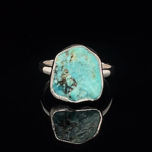 Sterling Silver Raw Turquoise Ring Size 8