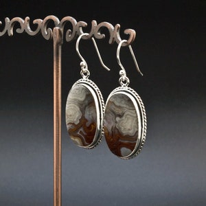 Sterling Silver Crazy Lace Agate Earrings