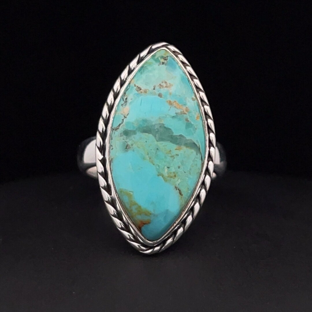 Sterling Silver Kingman Turquoise Ring Size 5.5 - Etsy