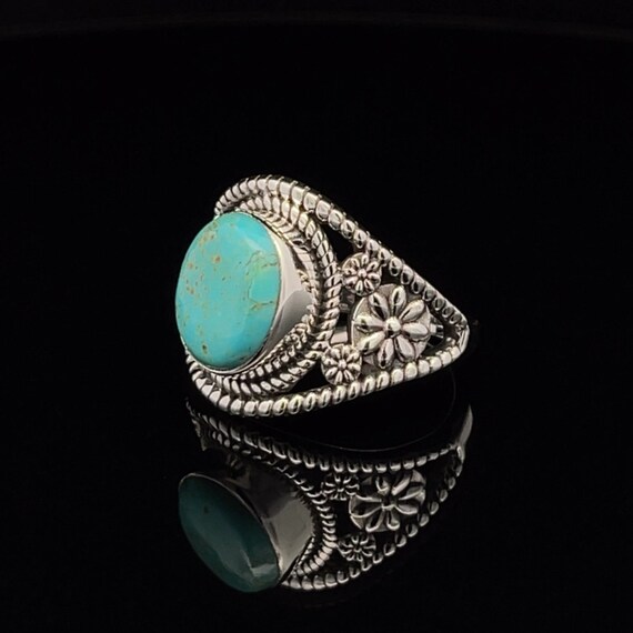スターリングシルバー キングマン ターコイズ リング サイズ 7 - Etsy 日本