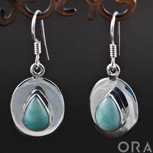 Sterling Silver Larimar Earrings