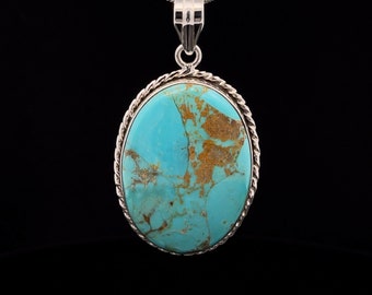 Sterling Silver Kingman Turquoise Pendant