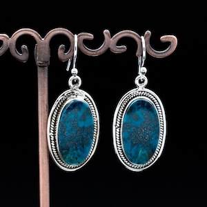 Sterling Silver Chrysocolla Earrings