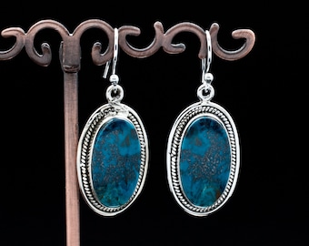 Sterling Silver Chrysocolla Earrings