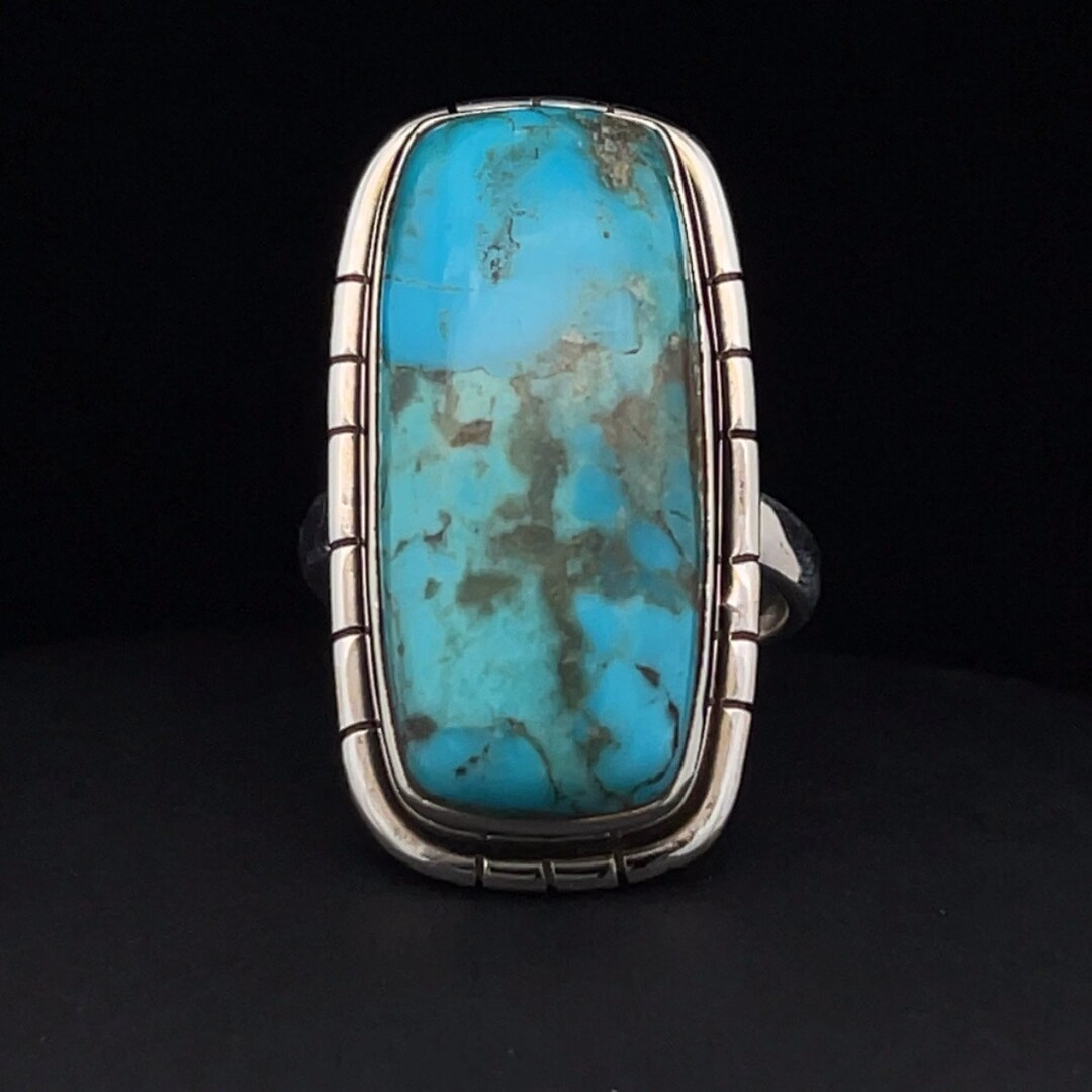 Sterling Silver Kingman Turquoise Ring Size 6 - Etsy