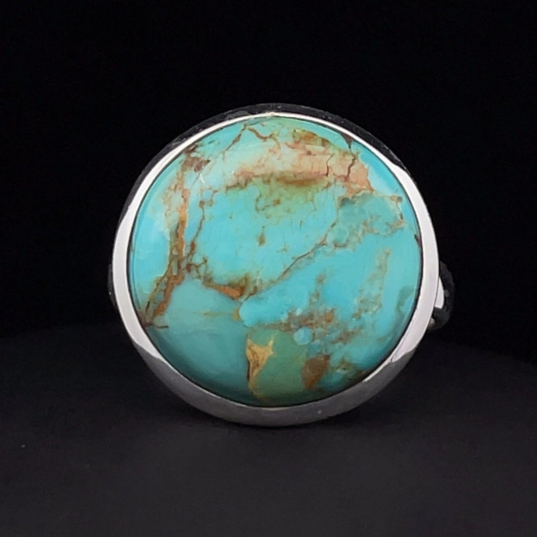 Sterling Silver Kingman Turquoise Ring Size 7 - Etsy