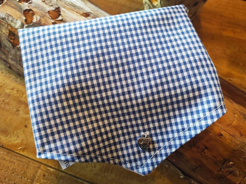 Dog neckscarf blue checkered designs,dog bandana,dog collar,gift,triangle cloth dog,dog accessories with name,buy dog stuff shop