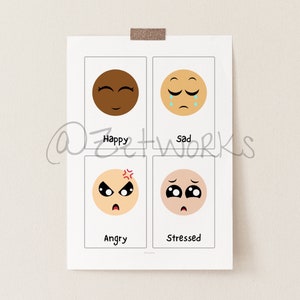 Printable preschool feelings & emotions flashcards Managing | Etsy