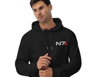 Mass Effect inspired embroidered N7 raglan hoodie