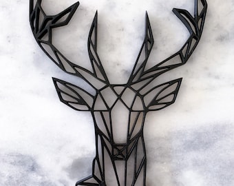 Geometric Stag Head Wall Mount Copper Effect Concept Furnishings