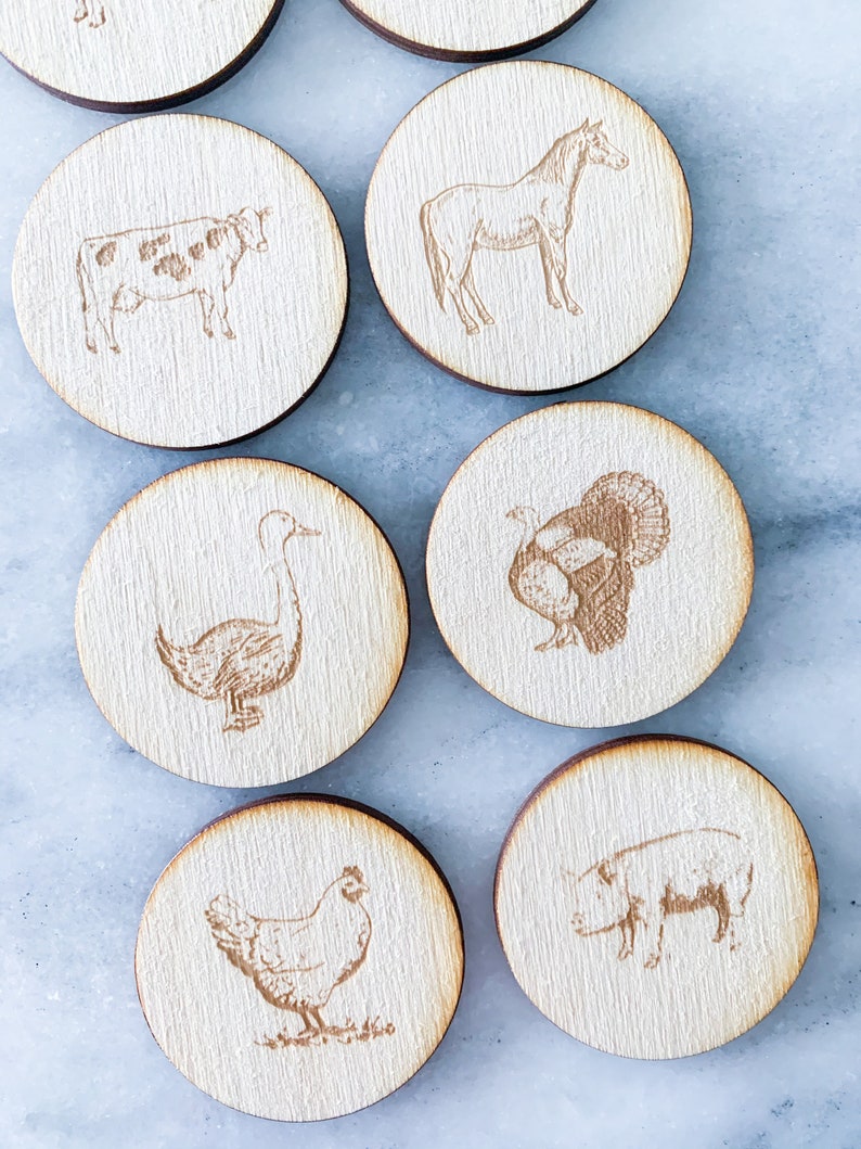 Homeschool Learning Activity Toddler Activity Memory Game Montessori Farm Animals Wood Matching Game