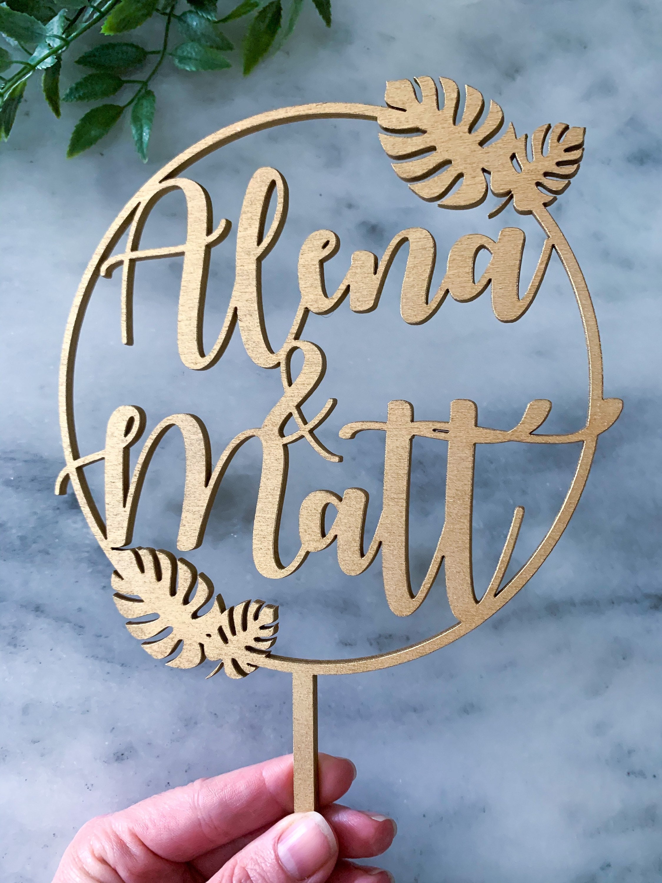 Custom Wedding Cake Topper Wood Cake Topper Personalized Etsy