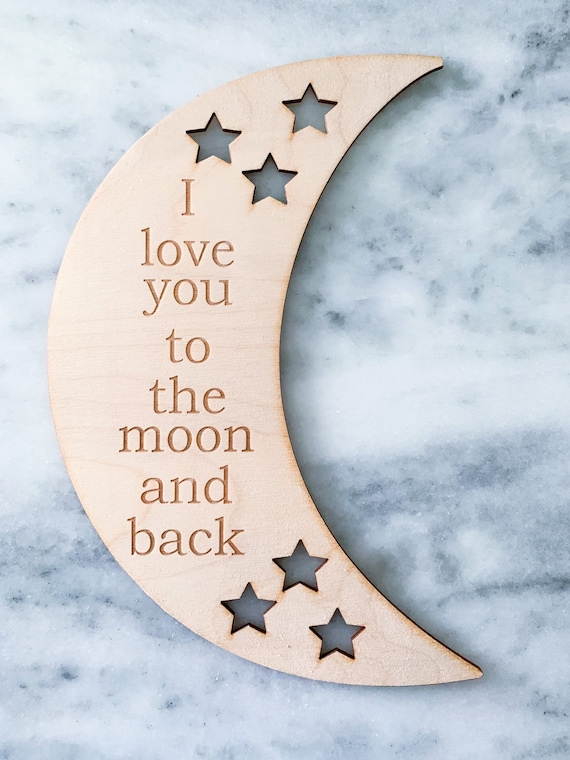 Ornament - I love you to the moon and back Raw Wood Ornament - I love you to the moon and back Raw Wood