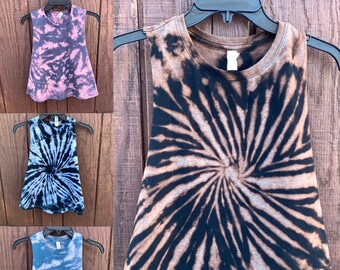 Tie Dye Cropped Tank // Bleach dye tank top // Acid Washed Tank // Cropped Tank Top // Racerback Cropped Tie Dye Tank // Tie Dye Racerback