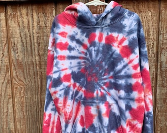 Patriotic Tie Dye Sweatshirt // Blue and Red Tie Dye // Americana Sweatshirt // 4th of July Sweatshirt // Red White and Blue Shirt