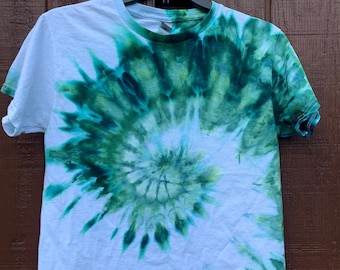 Screaming Green Ice Tie Dye Shirt // Green Tie Dye // Ice Dye // Tie Dye Long Sleeve // Ice Dye Spiral Tee // Unique Tie Dye // Cool Tie Dye