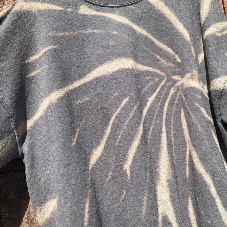 Gray Bleach Dyed Sweatshirt // Bleached Tie Dye // Bleached Etsy