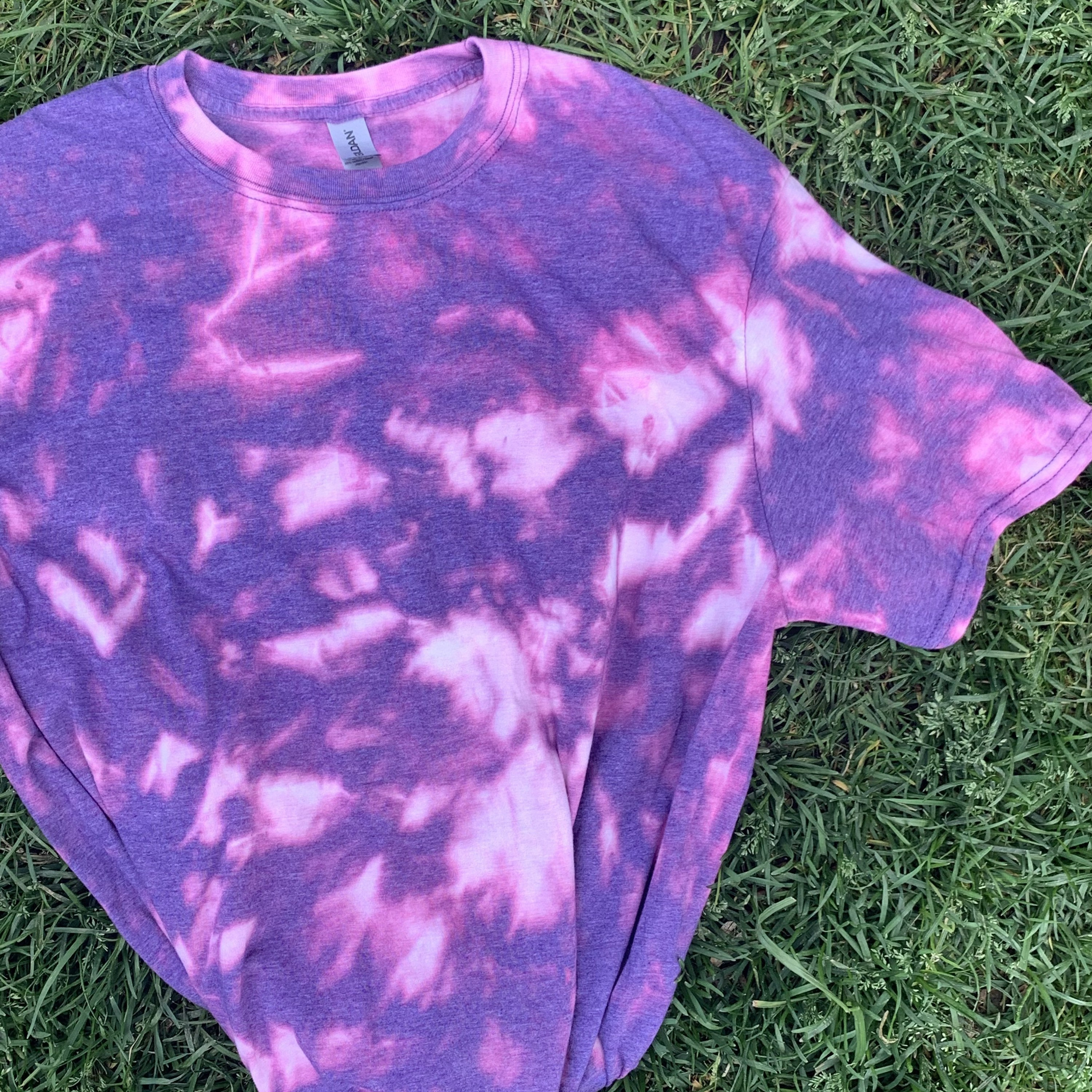 Purple Bleach Dye T-shirt // Purple Tie Dye T-shirt // Reverse - Etsy
