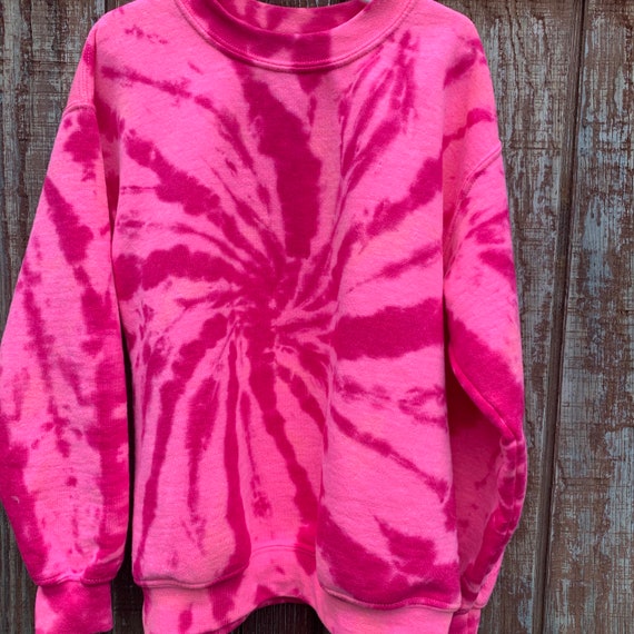 Pink Tie Dye Sweatshirt Pink Tie Dye Hoodies Crew Neck or Hoodie Valentines Sweatshirt Watermelon Crush Tie Dye Loungewear Etsy UK