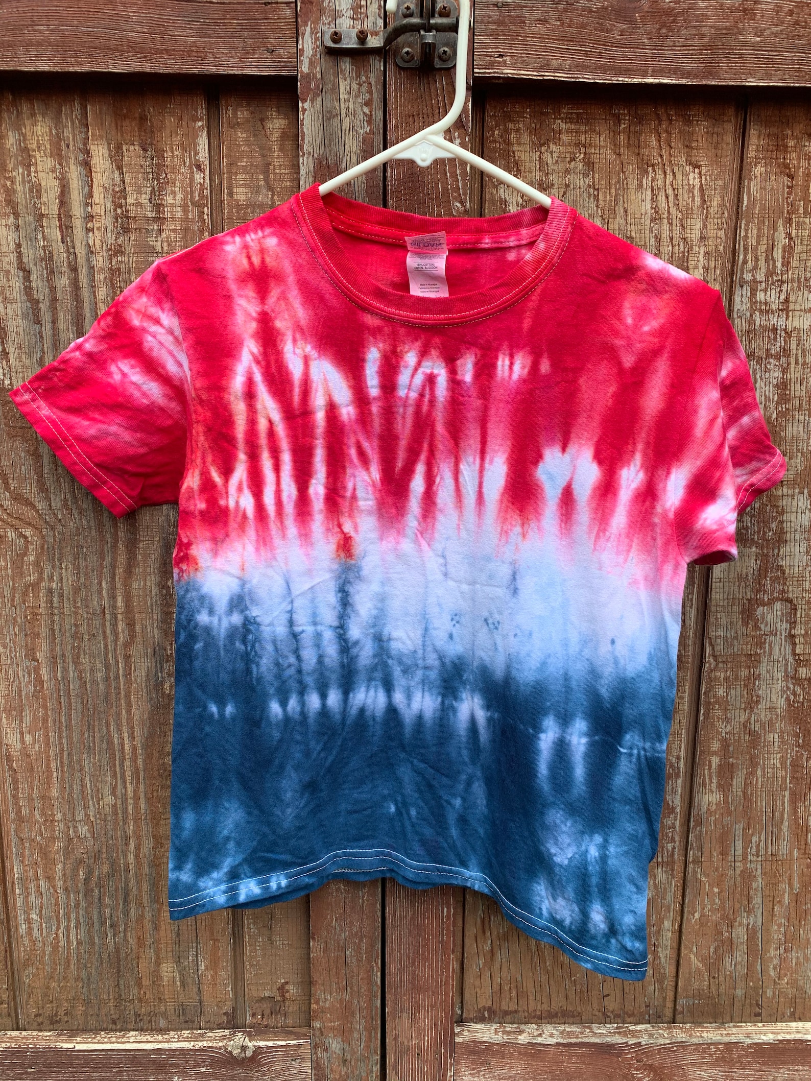 Patriotic Color Block Tie Dye T-shirt // Unisex Kids T-shirt - Etsy