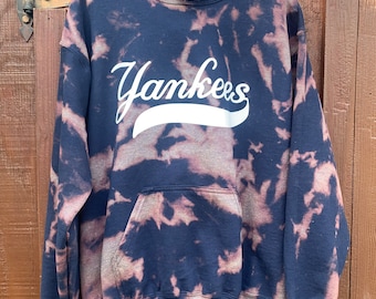 New York Yankees Tie Dye Sweatshirt // New York Yankees Bleach Dye Sweatshirt // Yankees Hoodie // Yankees Crewneck Sweatshirt