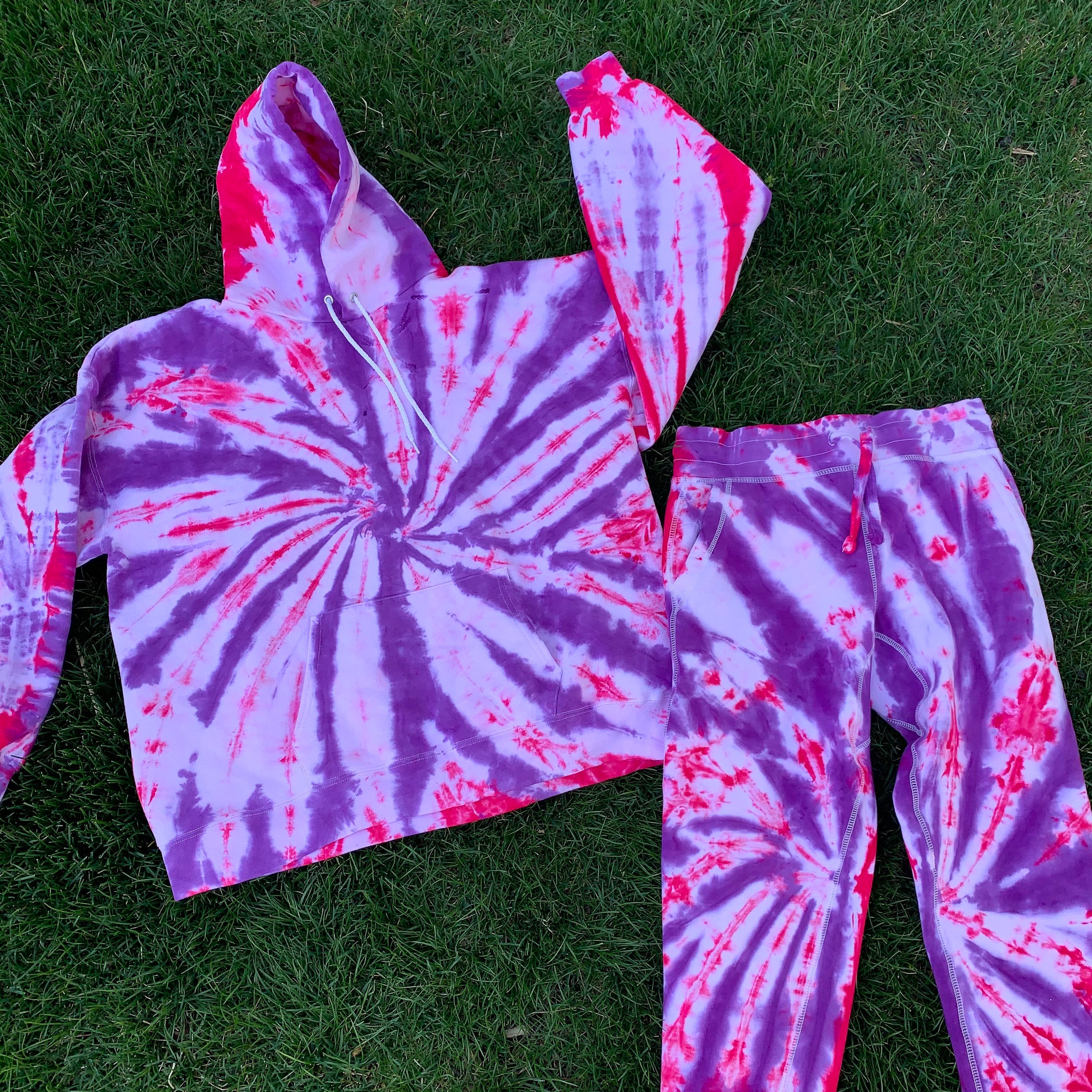 Pink Berry Tie Dye Jogger Set // Pink 