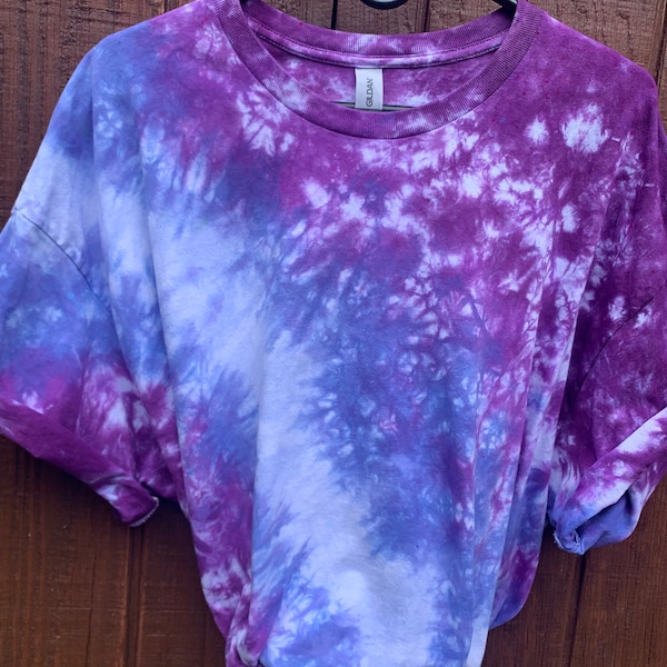 Purple Sunset Tie Dye Shirt // Purple Tie Dye // Crumbled Tie Dye // Colorful Tie Dye Tee // Tie Dye Long Sleeve