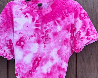 Pretty in Pink - T-shirt tie-dye effetto ghiaccio // T-shirt unisex per adulti // Marmo // Effetto ghiaccio // Manica corta // Rosa effetto ghiaccio // Rosa effetto tie-dye