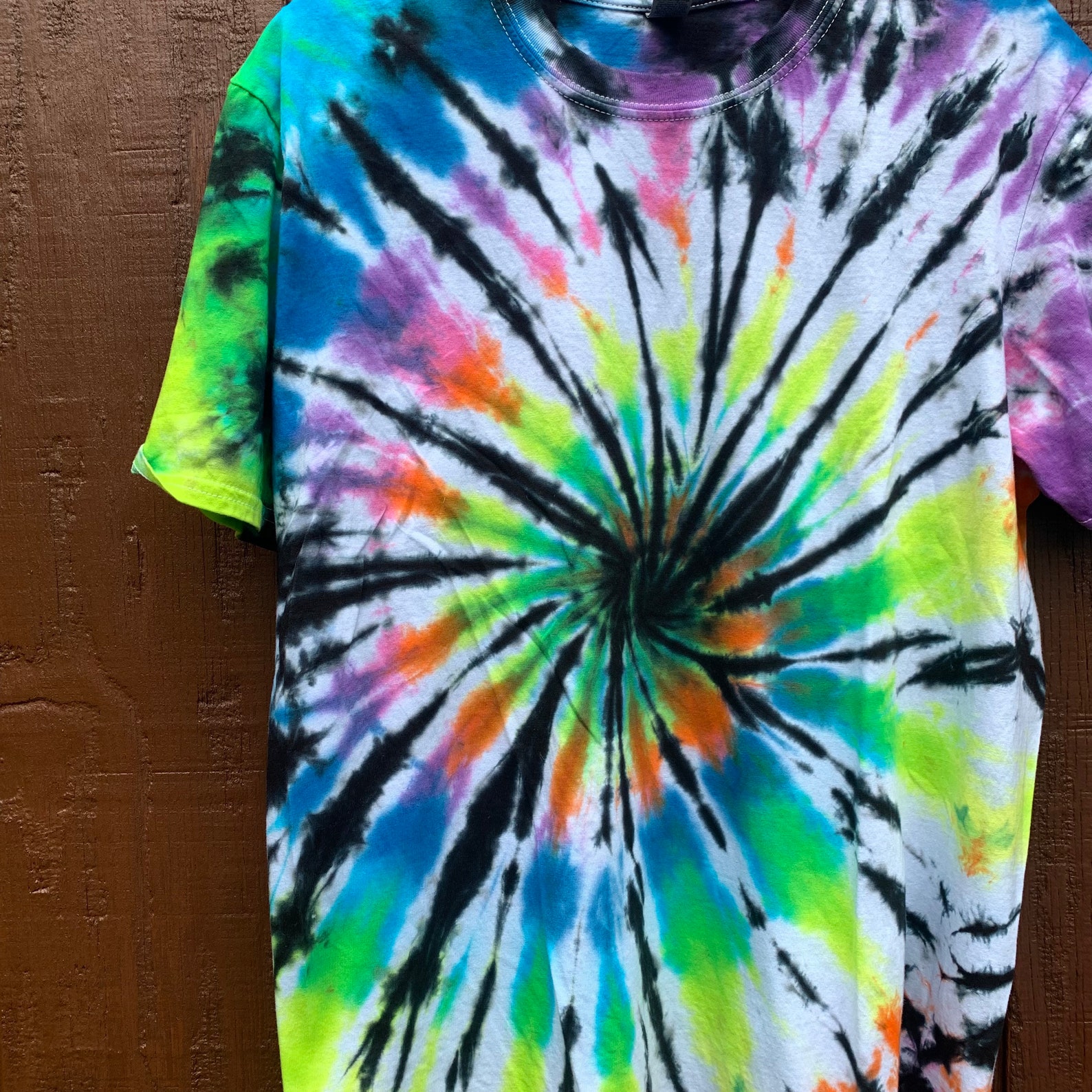 Neon Rainbow Swirl Tie Dye T-shirt // Unisex Kids T-shirt // | Etsy