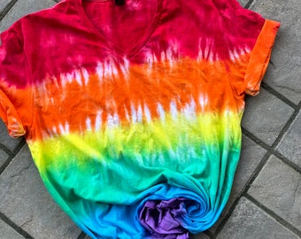 Rainbow Tie Dye T-Shirt // Unisex Kids T-Shirt // Unisex Adult T-Shirt // Rainbow Tie Dye