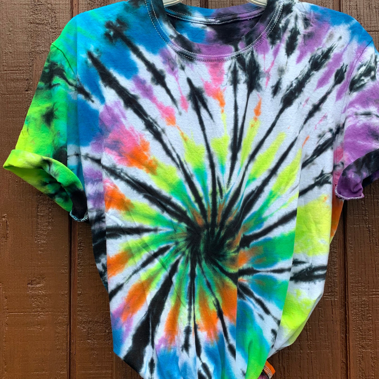 Neon Rainbow Swirl Tie Dye T-shirt // Unisex Kids T-shirt // - Etsy