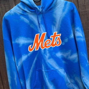 New York Mets Tie Dye Sweatshirt // New York Mets Bleach Dye Sweatshirt // Mets Hoodie image 1