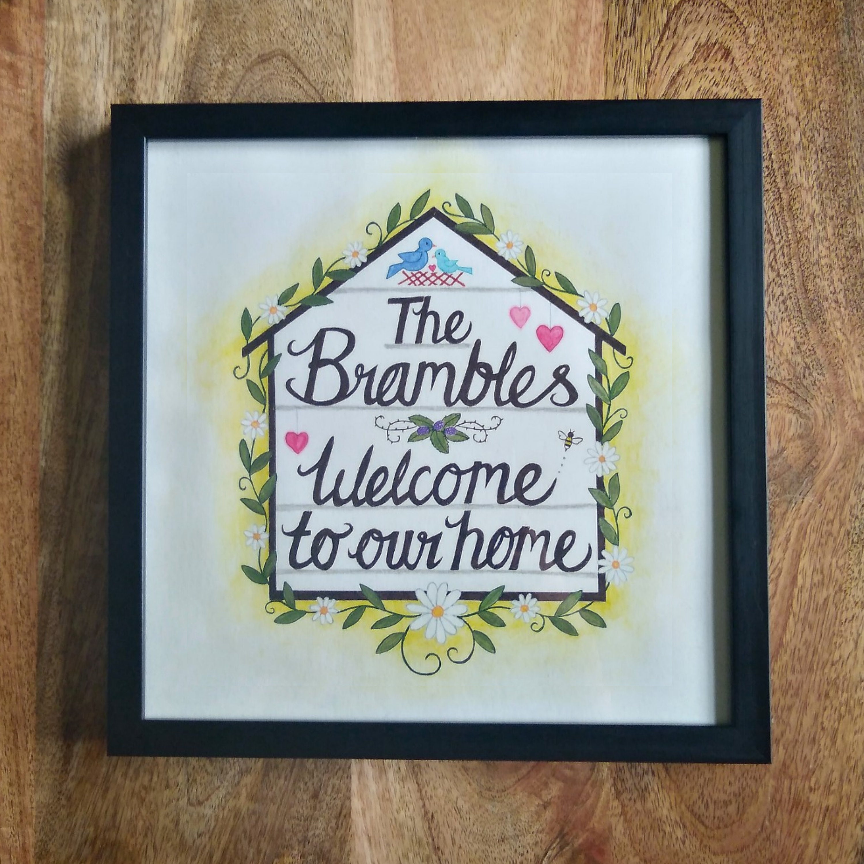 Personalised hand drawn housewarming art gift framed Etsy