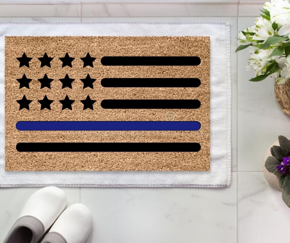 Atrás La alfombra de la puerta azul / estera de la puerta | Etsy