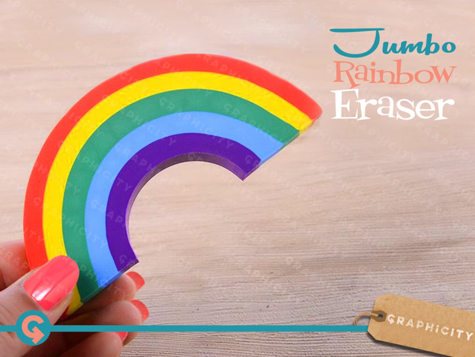 Jumbo RAINBOW Eraser Colourful Rainbow Novelty Eraser Stationery Supplies Etsy