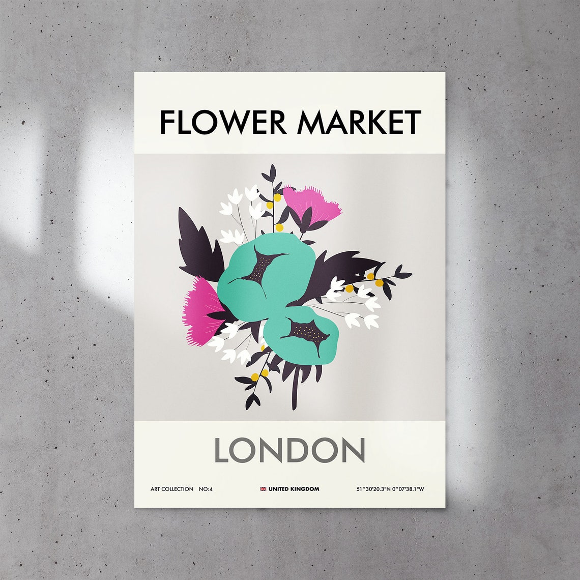 Flower Market LONDON Poster Floral Printable Wall Art Etsy