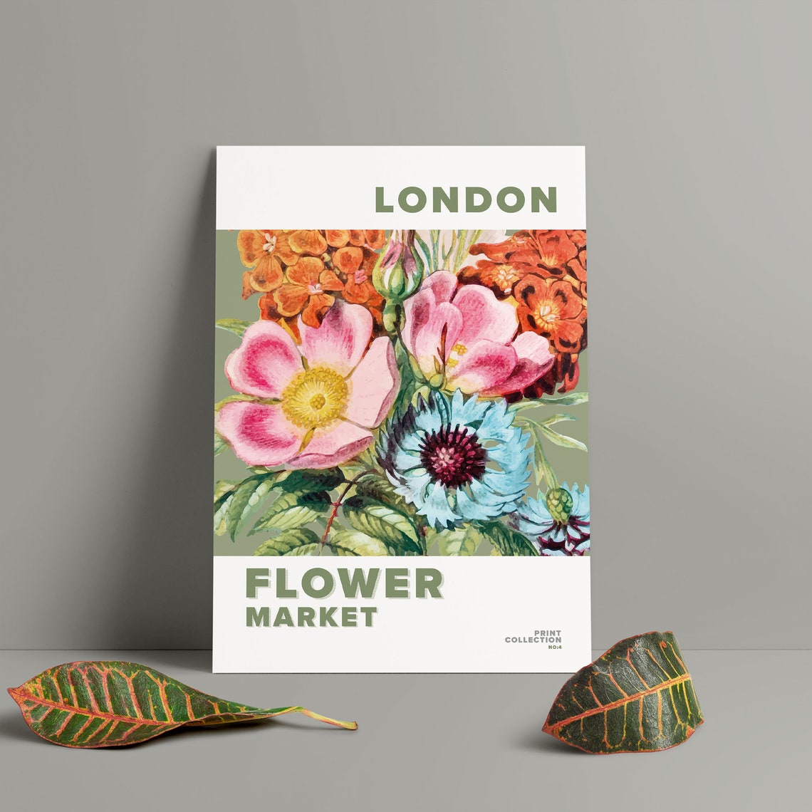Flower Market London Poster Floral Printable Wall Art Etsy