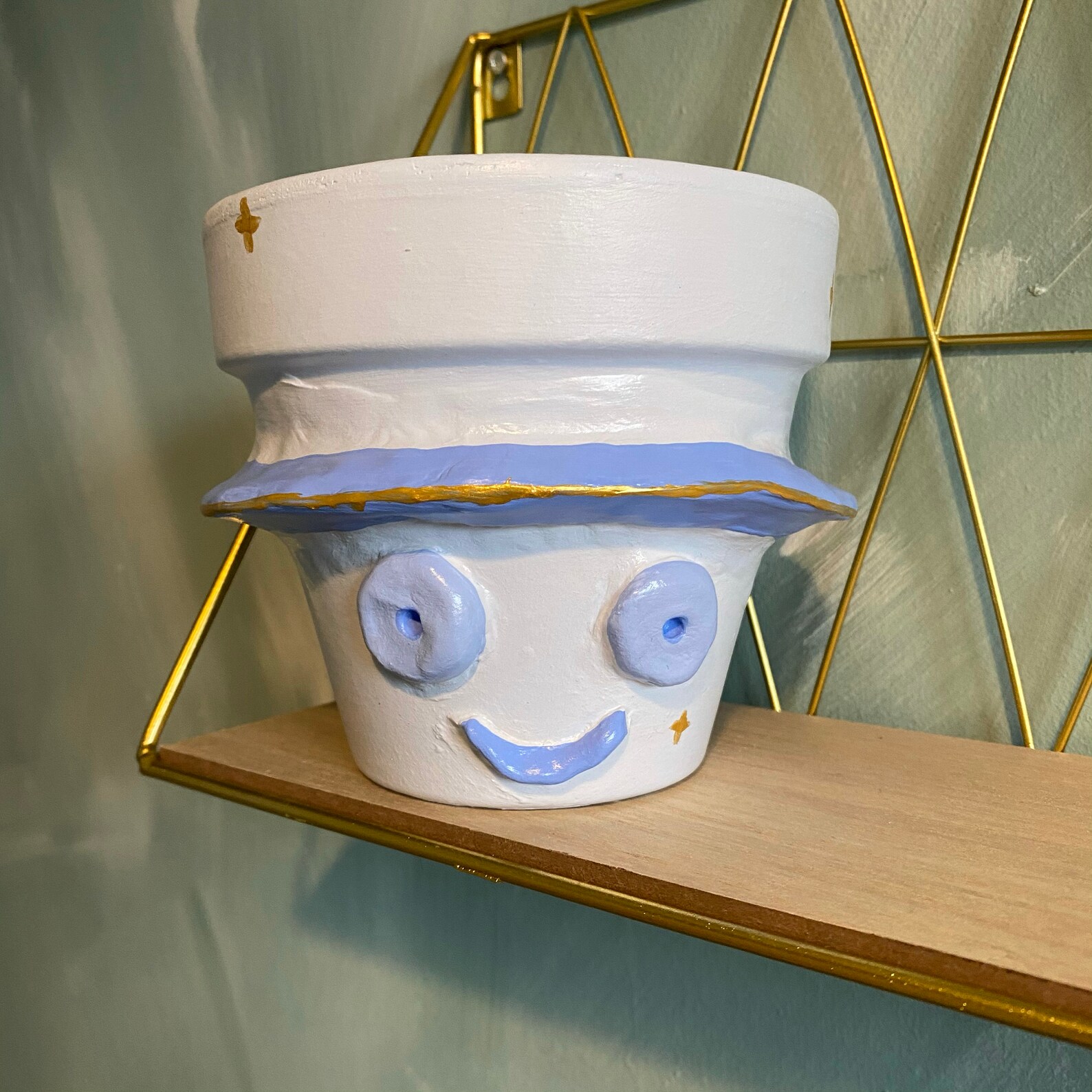 Handmade Clay Plant Pot 'Run rings around me' Etsy