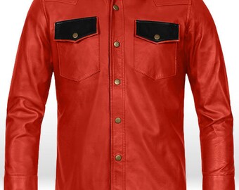 Mens Leather Shirt - Etsy Australia
