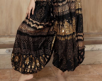 Tribal Bellydance Bloomer Harem pant Assuit Patchwork Block print