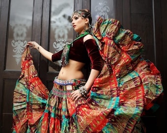 Tribal Bellydance drop shoulder velvet choli burgundy ATS top/choli Tribal Bauchtanz choli Bauchtanz top