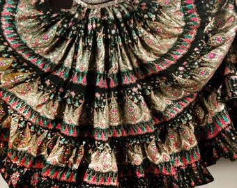 Tribal Bellydance Block print Beauty skirt pink/teal Cotton 25 Yards 35 Yards ATS skirt Tribal Bauchtanz Rock 4- tier skirt