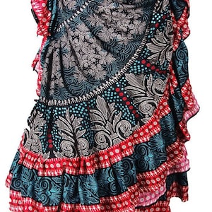 Tribal Bellydance Digital print skirt 100% Cotton 25 Yards 35 Yards ATS skirt Tribal Bauchtanz Rock 4- tier skirt
