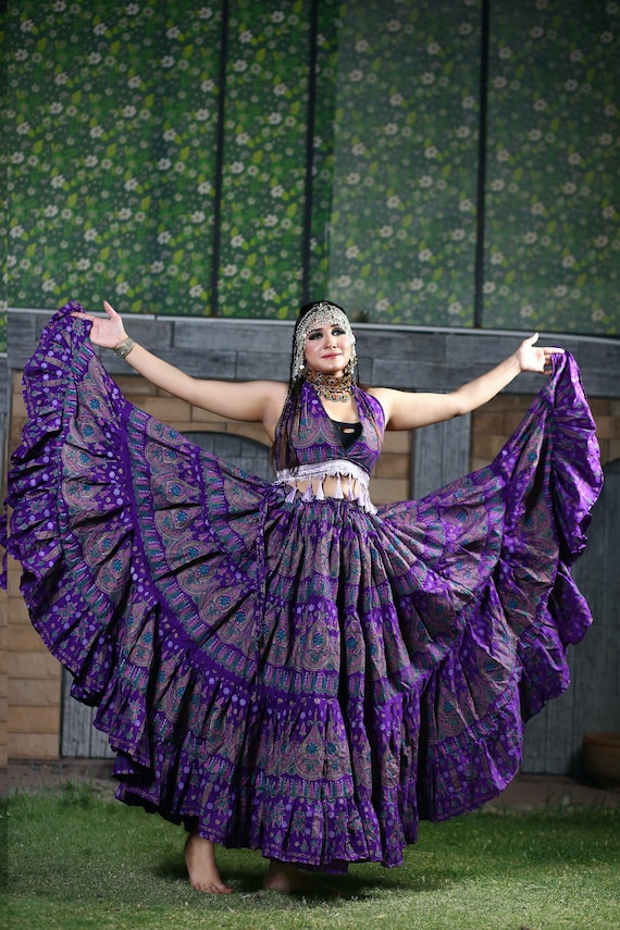 Tribal Bellydance Skirt – 25 35 Yard Gypsy Skirt, ATS Costume, Tier  Festival Dance Skirt