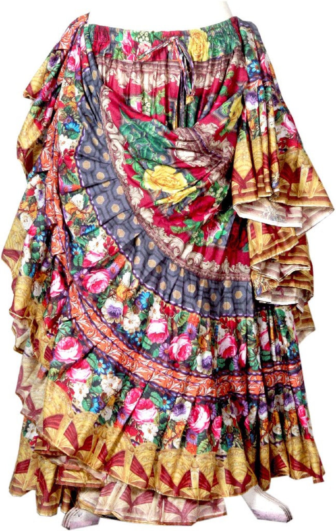 Tribal Bellydance Digital Print Skirt 100% Cotton 25 Yards 35 - Etsy ...