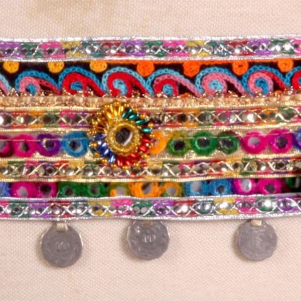 Tribal Bellydance Kuchi Vintage Coin Belt Boho Belt Gypsy Belt ATS belt tassel belt