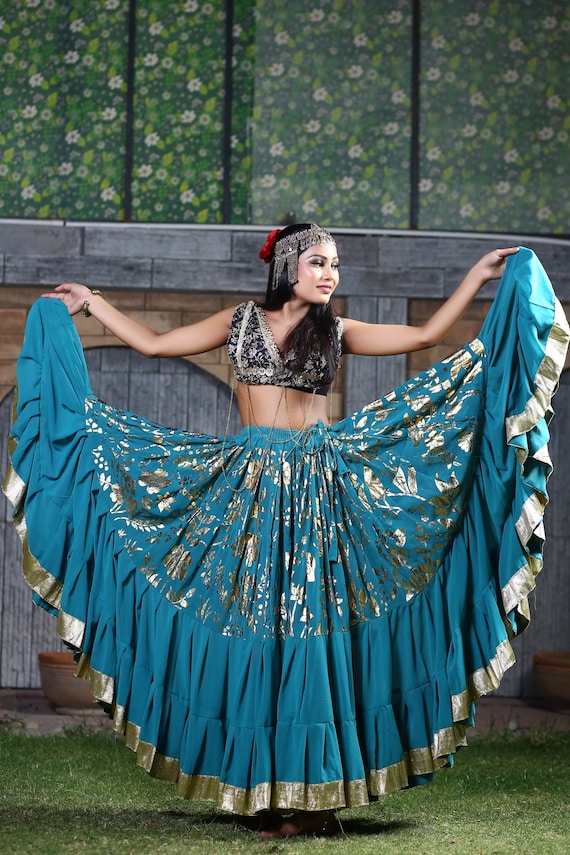 サリスカート　ベリーダンス　ATS ジプシー Tribal Belly Dance Skirt / Belly Dance Costume / Gypsy Costume