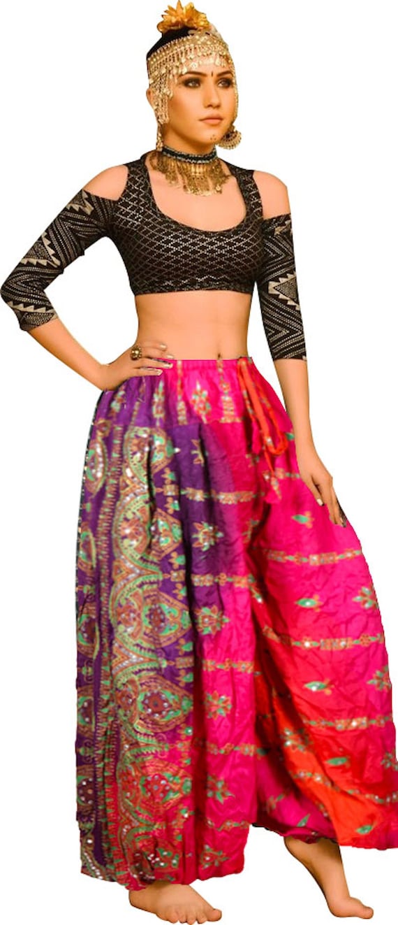 Tribal Belly dance Bloomers Block Print Harem Pants Very Full Tribal Belly dance Bloomers Block Print Harem Pants Very Full