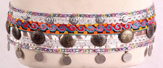 Tribal Bellydance Kuchi Vintage Coin Belt Boho Be… - image 1