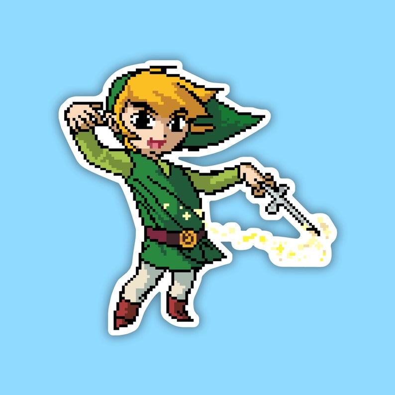 Legend of Zelda Wind Waker Link Pixel Art Sticker Pixel Art | Etsy